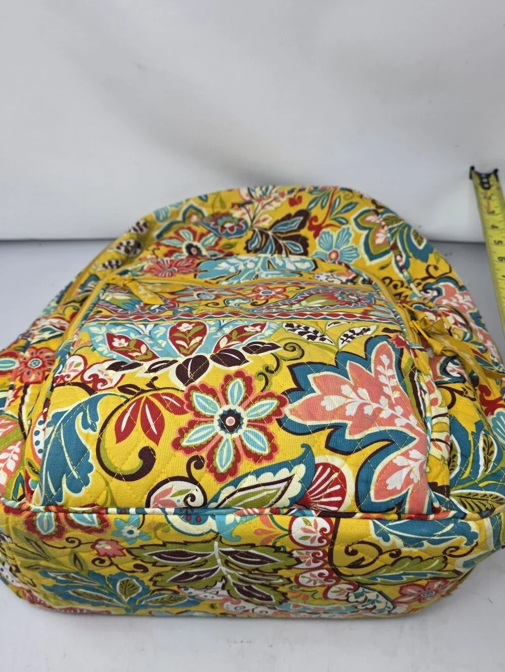 Vera Bradley Provencial  Yellow Quilted Backpack Organizer & Laptop Sleeve